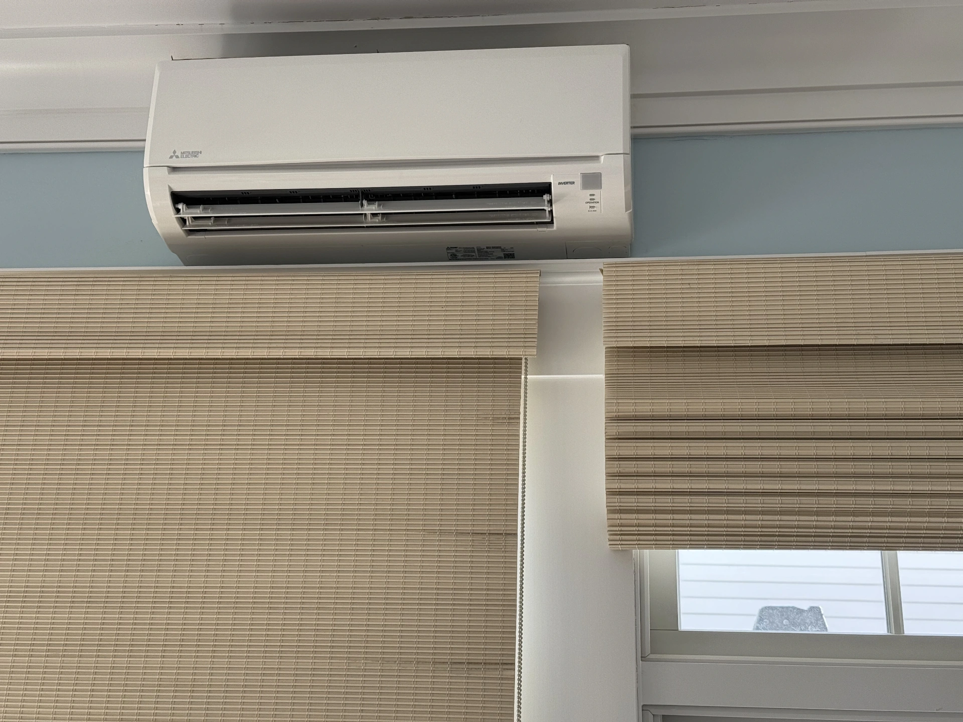 Ductless mini split indoor unit installed on wall in North Charleston home